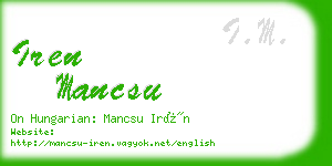 iren mancsu business card